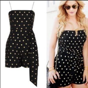 Kate Moss x Topshop Embroidered Gold Heart Romper Onesie Playsuit summer spring